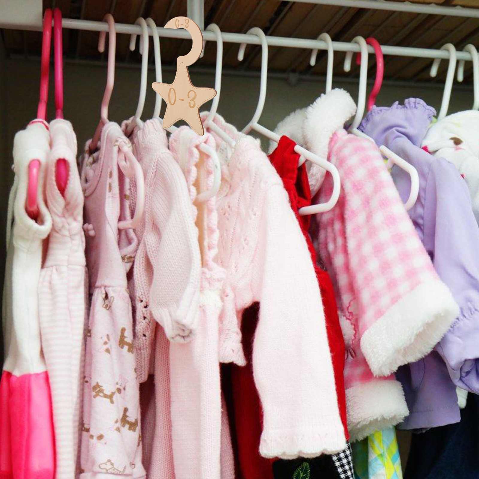 Baby Clothing Wardrobe - 7 Divisores de Madera para Armario