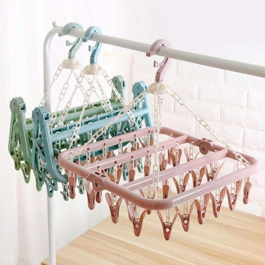 Baby Clothing Drying Rack - 1 Pcs 32 Clips Ropa plegable