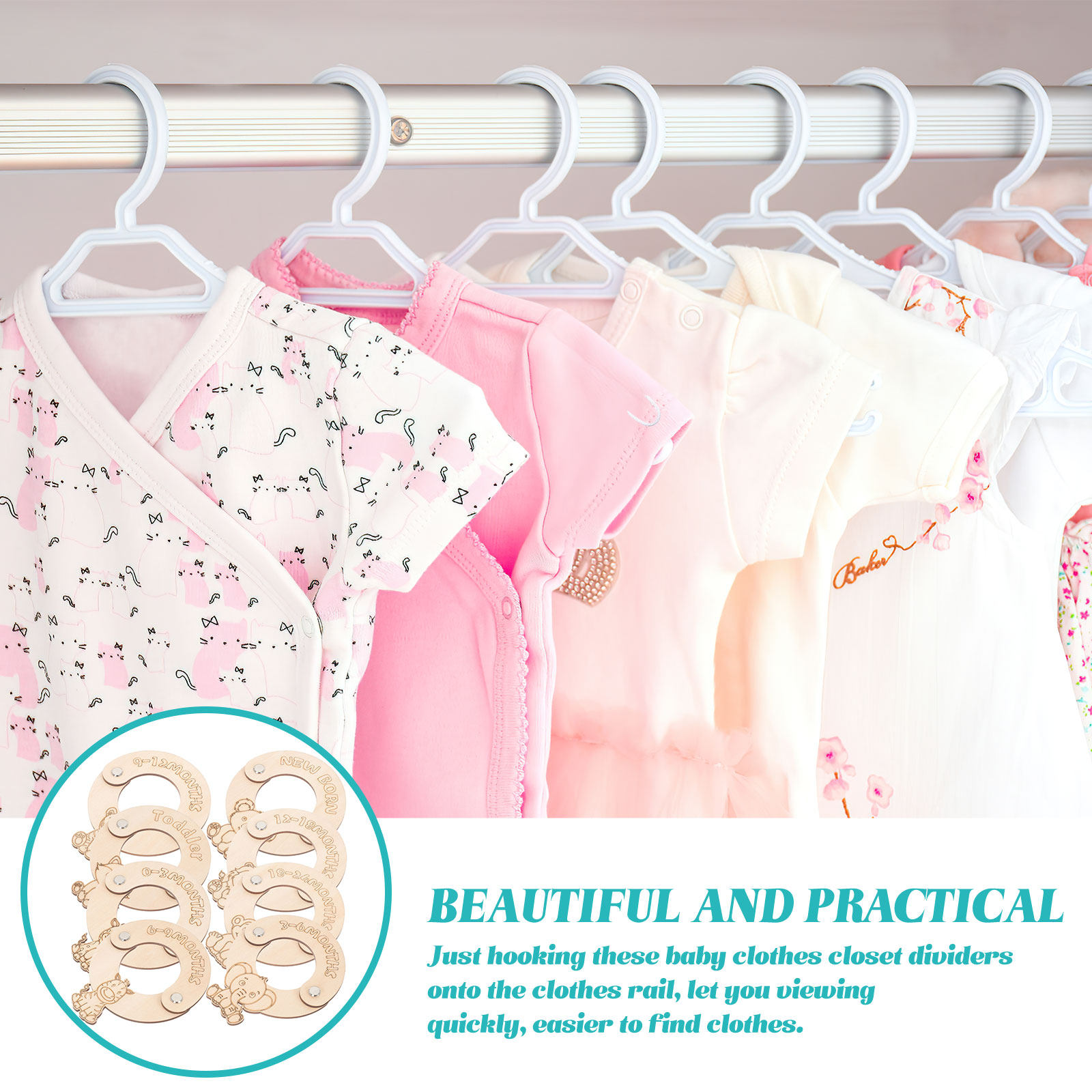 Baby Clothing Wardrobe - 8 Divisores de Tallas para Ropa